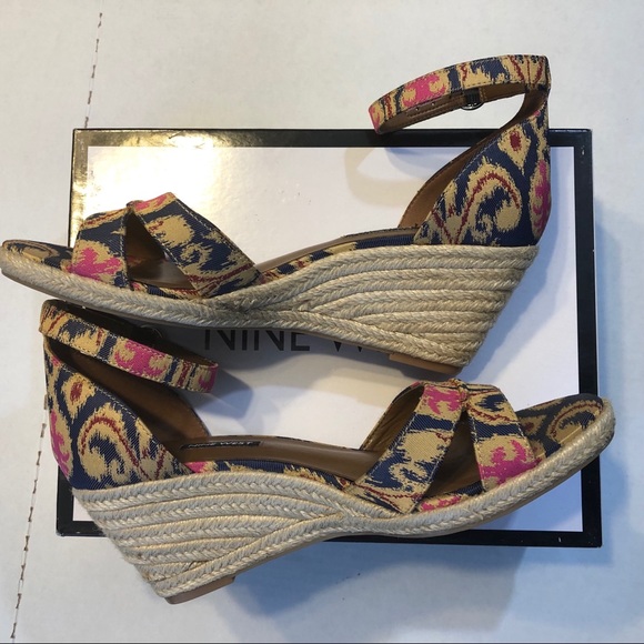 Nine West espadrille wedges heels with strap 10Med - Picture 7 of 8